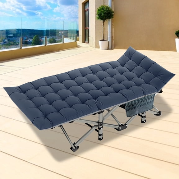 Slsy Folding Camping Cot with Thicker Mattress for Adults, 75"L x 28"W Sleeping Cot Bed, Folding Cots, Foldable Guest Beds with Carry Bag