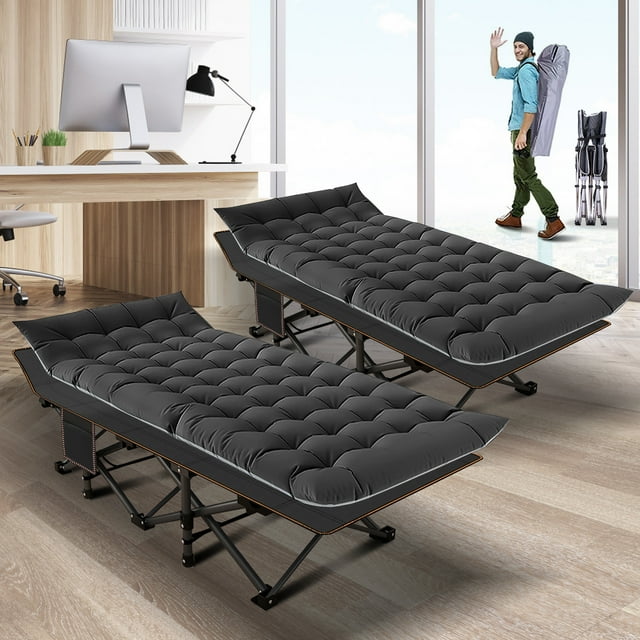 Slsy 2 Pack Camping Cots for Adults, 880lbs, Folding Rollaway Bed, 3.3