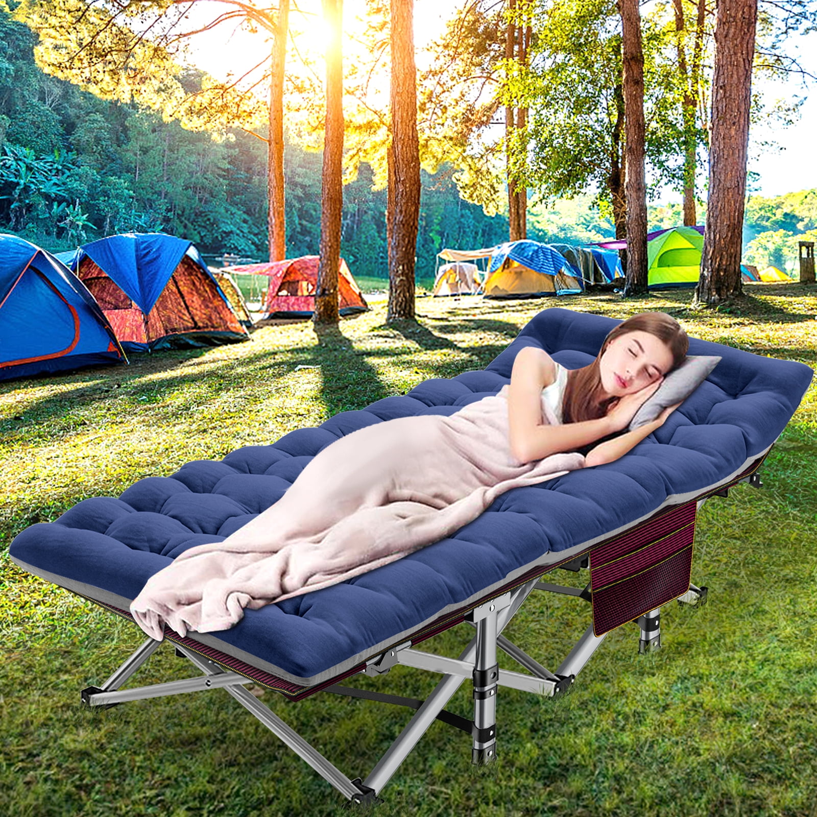 Double folding 2025 camping bed