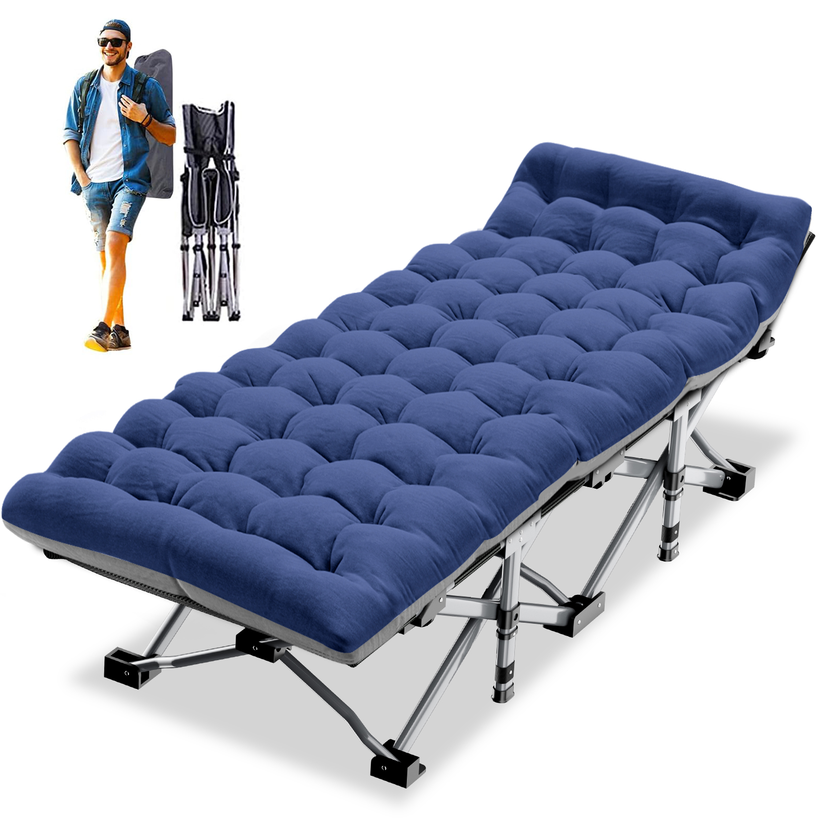 ABORON Folding Camping Cot for Adults 800lbs, Heavy Duty 28" Extra Wide ...