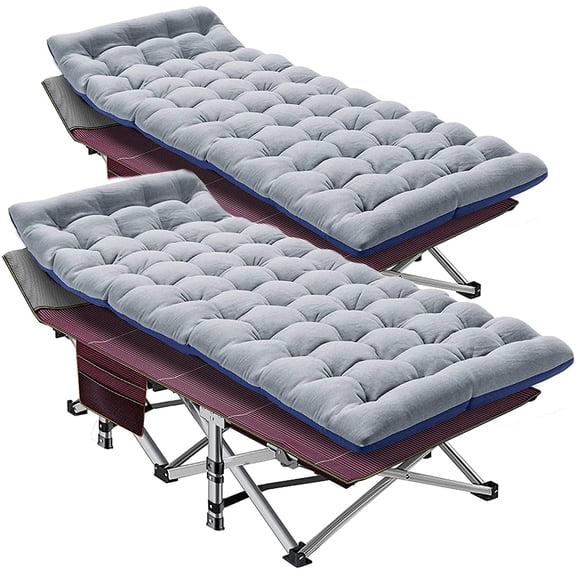 Slsy Folding Camping Cots for Adults 880lbs, 2 Pack 28" Extra Wide Sturdy Portable Sleeping Cot, Folding Cot with Comfortable Mattress & Carry Bag