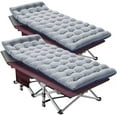 thumbnail image 1 of Slsy Folding Camping Cots for Adults 880lbs, 2 Pack 28" Extra Wide Sturdy Portable Sleeping Cot, Folding Cot with Comfortable Mattress & Carry Bag, 1 of 17