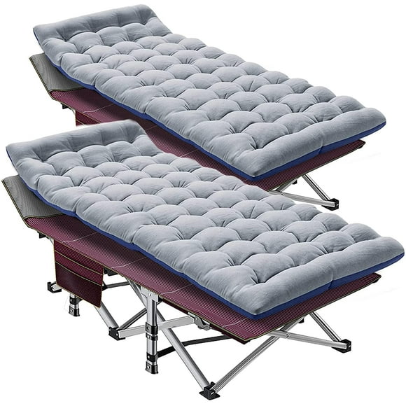 Slsy Folding Camping Cots for Adults 880lbs, 2 Pack 28" Extra Wide Sturdy Portable Sleeping Cot, Folding Cot with Comfortable Mattress & Carry Bag