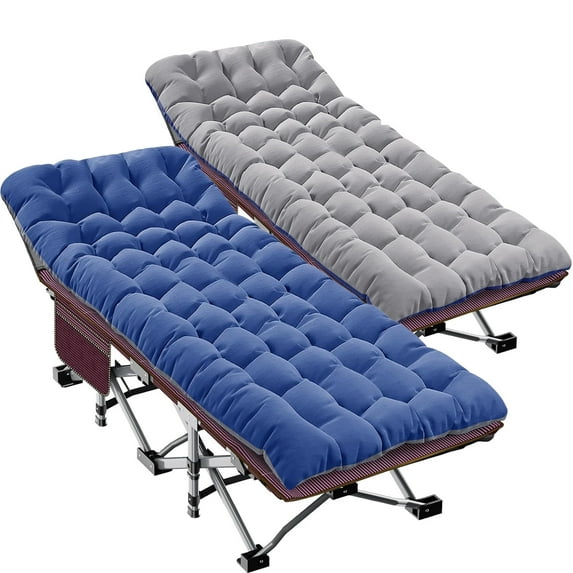Slsy Folding Camping Cots with 2 Sided Mattress & Carry Bag, 2 Packs 75"*28" Folding Cot, Sleeping Cot, Tent Cot, Supports up to 880 lbs