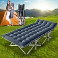 thumbnail image 1 of Slsy Folding Camping Cots with 2 Sided Mattress, Heavy Duty Wide Sleeping Cots, Folding Cots with Carry Bag, 1 of 10
