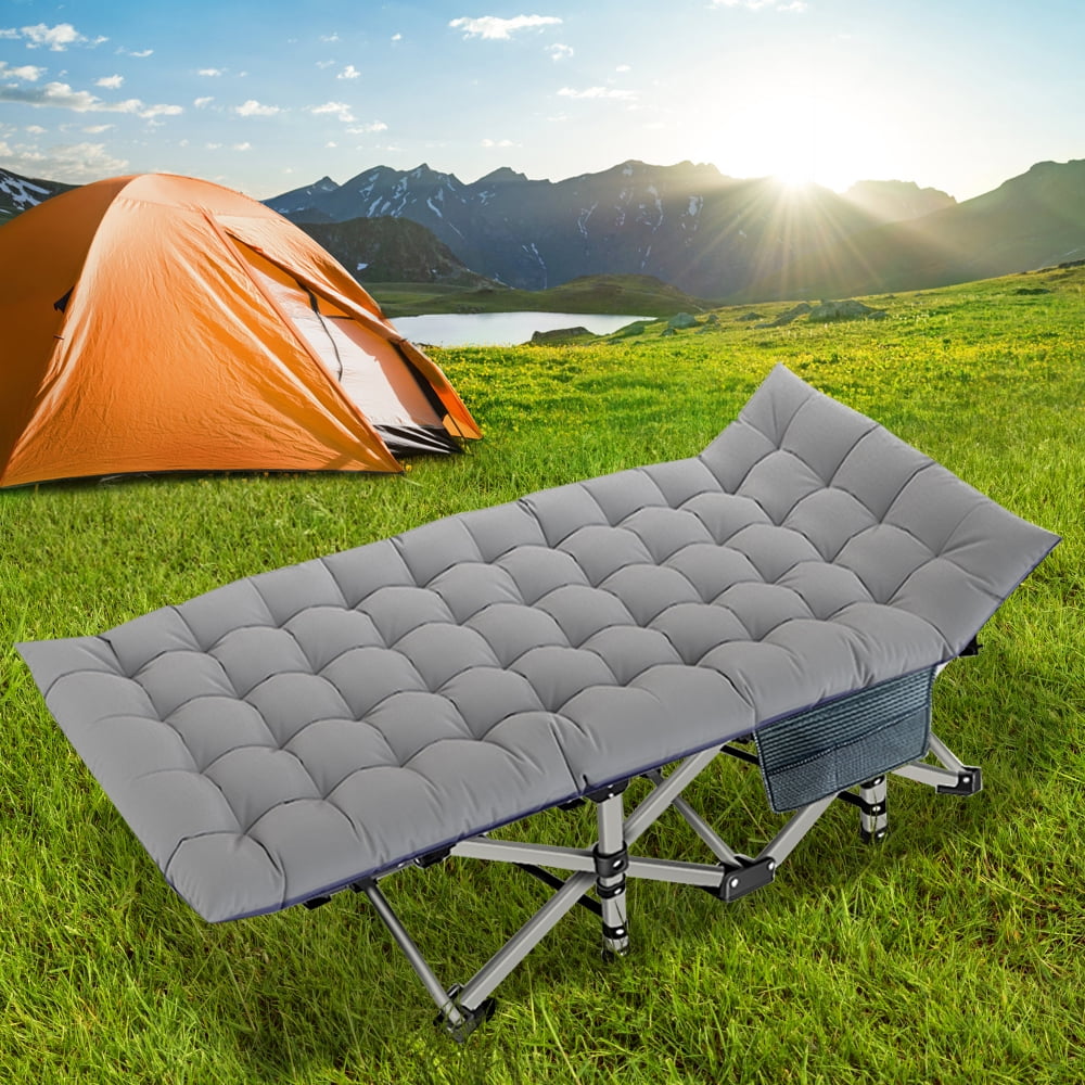 Slsy Folding Camping Cots with 2 Sided Mattress,Heavy Duty Wide ...