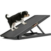 Slsy Folding Dog Ramp, 4 Level Adjustable Folding Pet Ramp with Upgrade Rubber Mat for 19.6''H Bed, Great for Small & Large Old Dogs & Cats, Supports up to 150 lbs