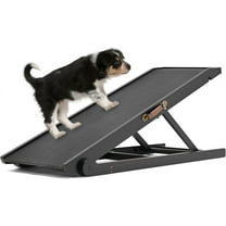 Slsy Folding Dog Ramp, 4 Level Adjustable Folding Pet Ramp with Upgrade Rubber Mat for 19.6''H Bed, Great for Small & Large Old Dogs & Cats, Supports up to 150 lbs