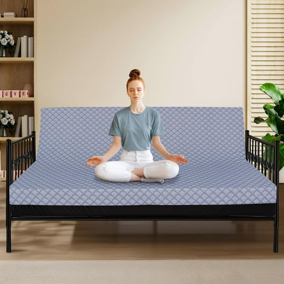 Slsy Full Size Futon Mattress Memory Foam Sofa Bed Mattress, Replacement Futon Couch Bed Mattress, Floor Mattress for Adults, Removable Cover, Frame Not Included