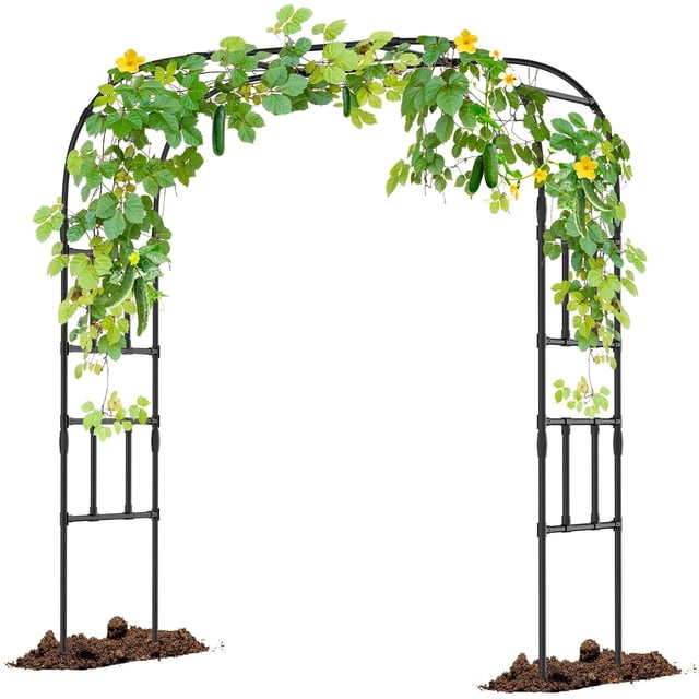 Slsy Garden Arch Trellis for Climbing Plants, 79'' L x 87'' H x 16" W ...