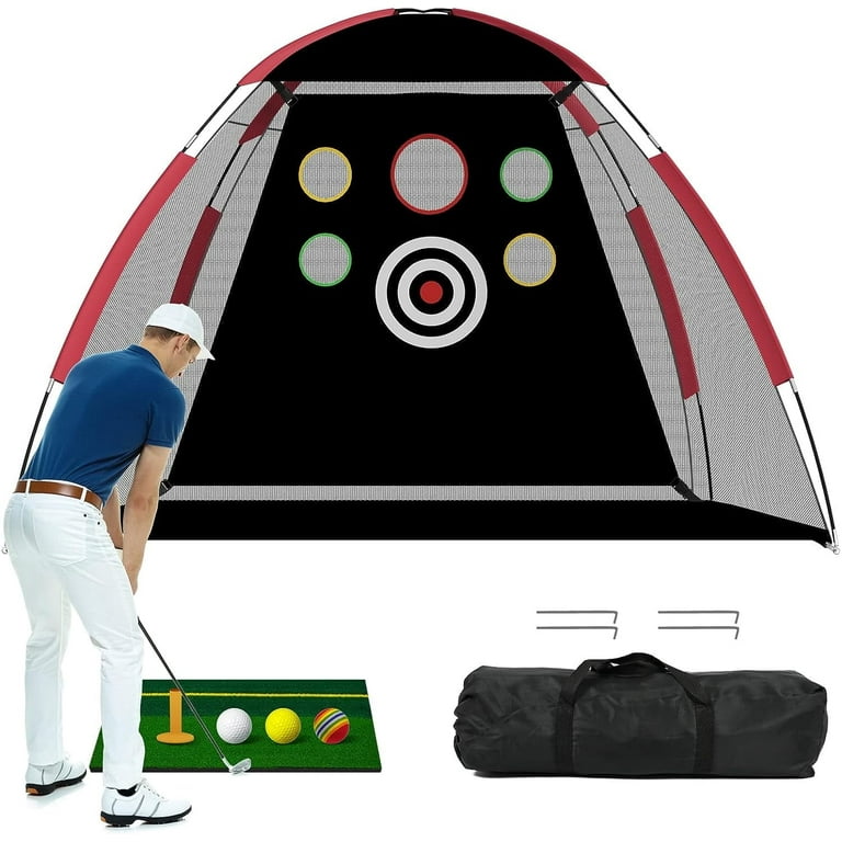 Slsy Golf Net with Hitting Mat, Golf Balls, Golf Tees, 10x7ft Golf Practice  Net w/ 3 Aim Golf Target, Portable Golf Training Net, Driving Net for  Outdoor/Indoor/Backyard 