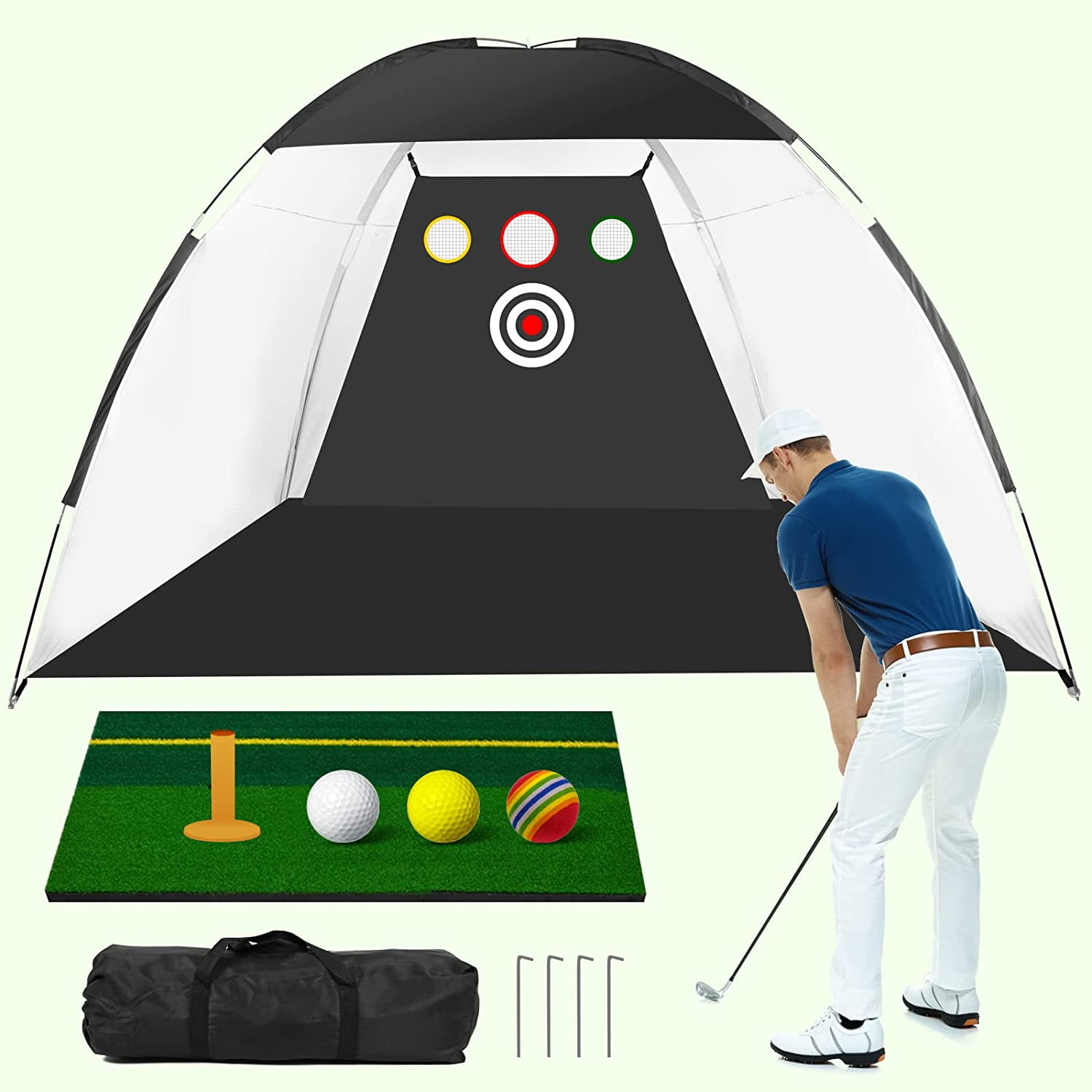 Mairbeon Portable Golf Tee Adjustable ABS Anti-flying Tripod Golf Tee for  Training 