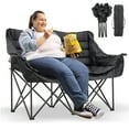 thumbnail image 1 of Slsy XXXL Double Camping Chair, Oversized Loveseat Camping Couch, Fully Padded Heavy Duty Outdoor Folding Chair w/ 2 Cup & Wine Glass Holder Support 900 lbs, 1 of 9