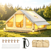 Slsy Inflatable Tents for Camping,4-6 Person Upgrade Version,9.8ftx6.9ftx6.4ft Blow Up Tent with Stove Jack,Waterproof Oxford Portable Tailgate Tent for Party Glamping