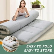 Slsy Japanese Floor Mattress Futon Mattress, Thicken Tatami Mat, Camping Mattress Sleeping Pad, Memory Foam Futon Roll up Guest Mattress Queen Size