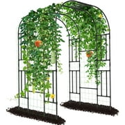 Slsy Large Tall Garden Arch Trellis for Climbing Plants Outdoor, 87" H x 59" L x 47" W Tall Metal Garden Arbor Wedding Arches for Lawn, Party, Backyard Decoration