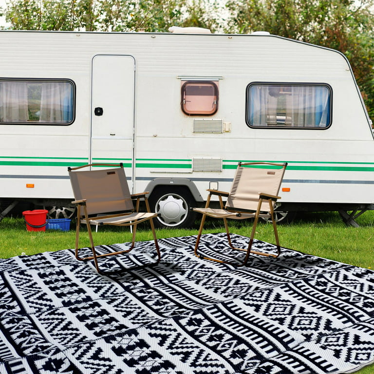 Slsy Outdoor Rv Rug 9 X 12 Clearance Waterproof Reversible Mats Plastic Straw For Patio Backyard Deck Picnic Beach Trailer Camping Com