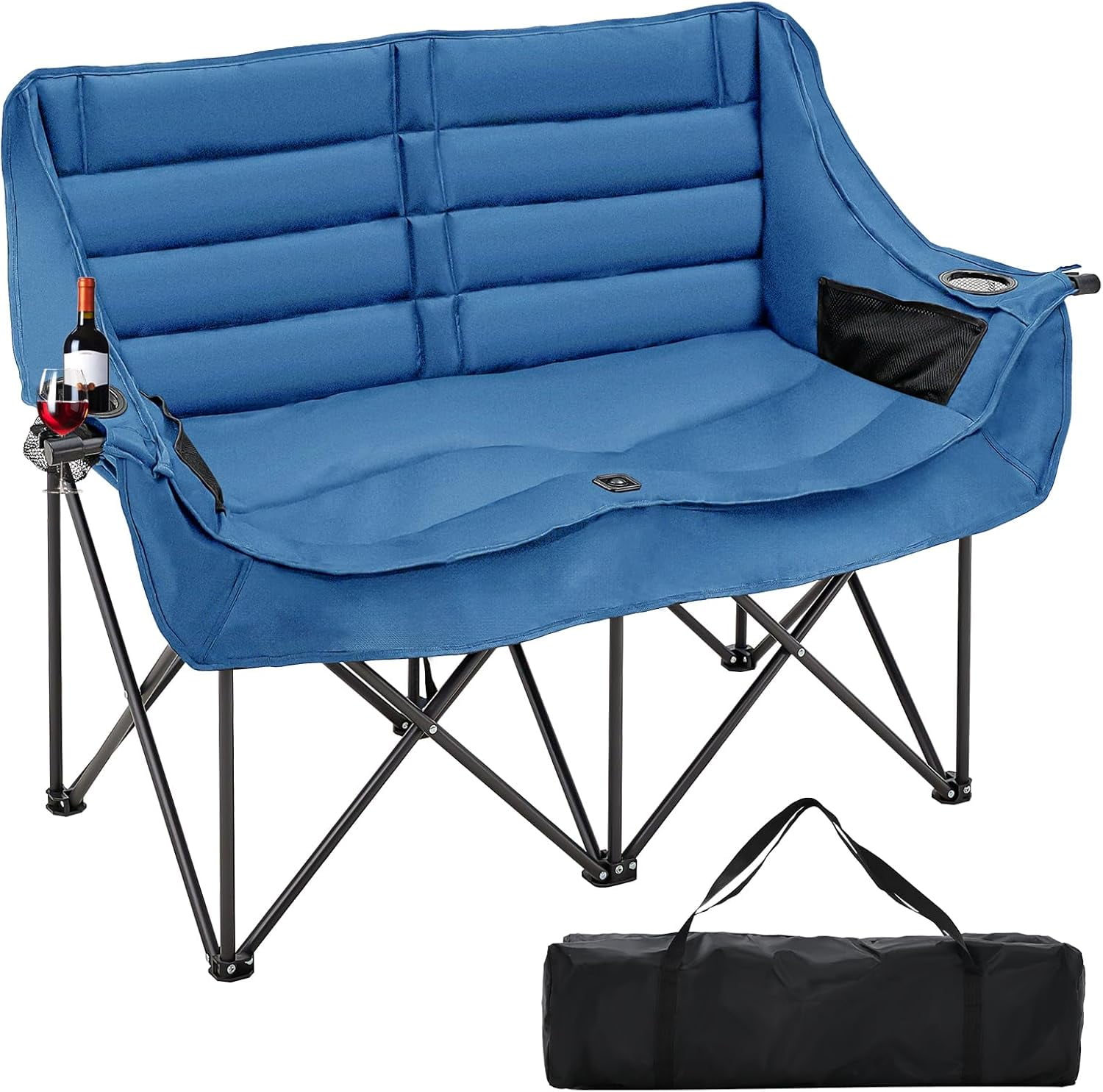 Slsy Oversized Camping Chair XXXL Two Person Folding Loveseat Double Camping Chair Heavy Duty Folding Chairs Moon Chair Lawn Chairs for Outdoor Sports Camping Patio Picnics Supports 990 LBS Walmart Bu...