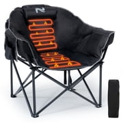 Slsy Oversized Heated Camping Chair with Headrest, Heated Chairs Outdoor Sports w/3 Heat Levels for Back & Seat, Portable Folding Heated Outdoor Chair for Patio Travel Battery NOT Included