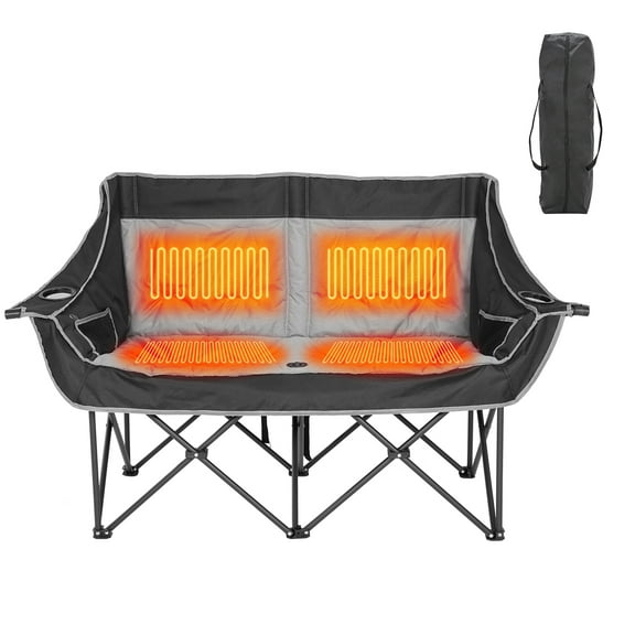 Slsy Oversized Camping Chair, XXXL 2 Person Folding Loveseat Double Camping Chair, Heavy Duty Folding Chairs Moon Chair Lawn Chairs with Carry Bag for Outdoor Sports, Camping, Patio, Picnics