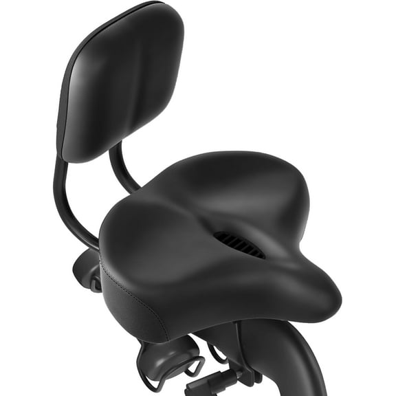 Slsy Oversized Universal Bike Seat with Backrest, 11.5" × 9.5" Bicycle Tricycle Saddle Seat with Back Support Cushion, Fits 7/8″ (22.2 mm) Seat Posts for Bicycle, Tricycle & Exercise Bikes