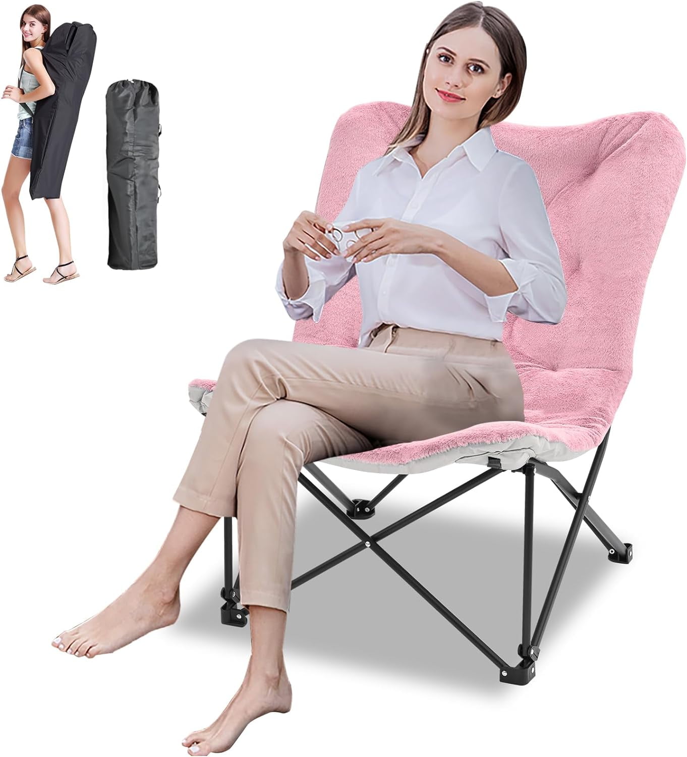 Slsy Oversized XL Folding Camping Chair, Portable Folding Chair for