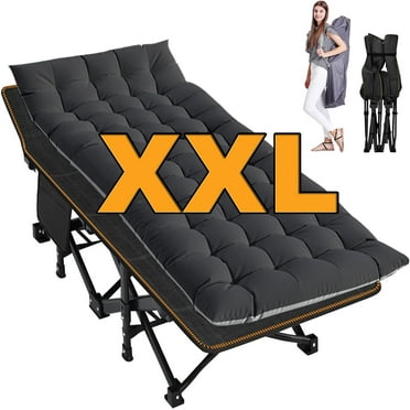 Slsy Oversized XXL Folding Bed Cot with 3.3 Inch 2 Sided Mattress, 78"* 32" Folding Camping Cots with Carry Bag, XXL Folding Sleeping Cot Guest Bed
