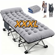 Slsy L Folding Camping Cot for Adults, Durable Outdoor Sleeping Cot with Mattress and Portable Carry Bag For Camping,Travel