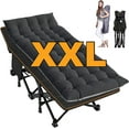 thumbnail image 1 of Slsy Extra Heavy Duty Foldable Quick XL Camping Cot, Black, 78"x32"x18", Supports 900 lbs, 1 of 18