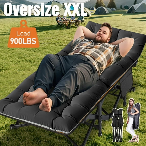 Slsy Oversized XXL Folding Camping Cots with 3.3 Inch 2 Sided Mattress, 78"* 32" Folding Bed Cot with Carry Bag, Folding Sleeping Cot Guest Bed