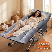 Slsy Oversized XXL Folding Camping Cots with 3.3 Inch 2 Sided Mattress,78"* 32" Folding Bed Cot with Carry Bag,Folding Sleeping Cot Guest Bed