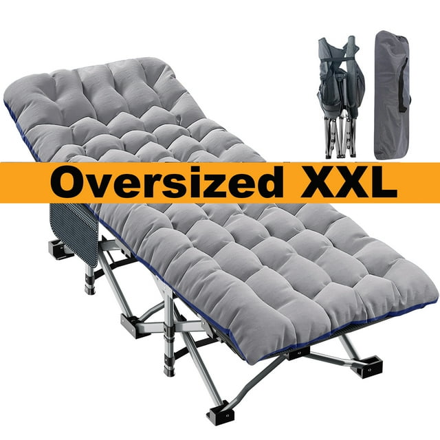Slsy Oversized XXL Folding Camping Cots with 3.3 Inch 2 Sided Mattress