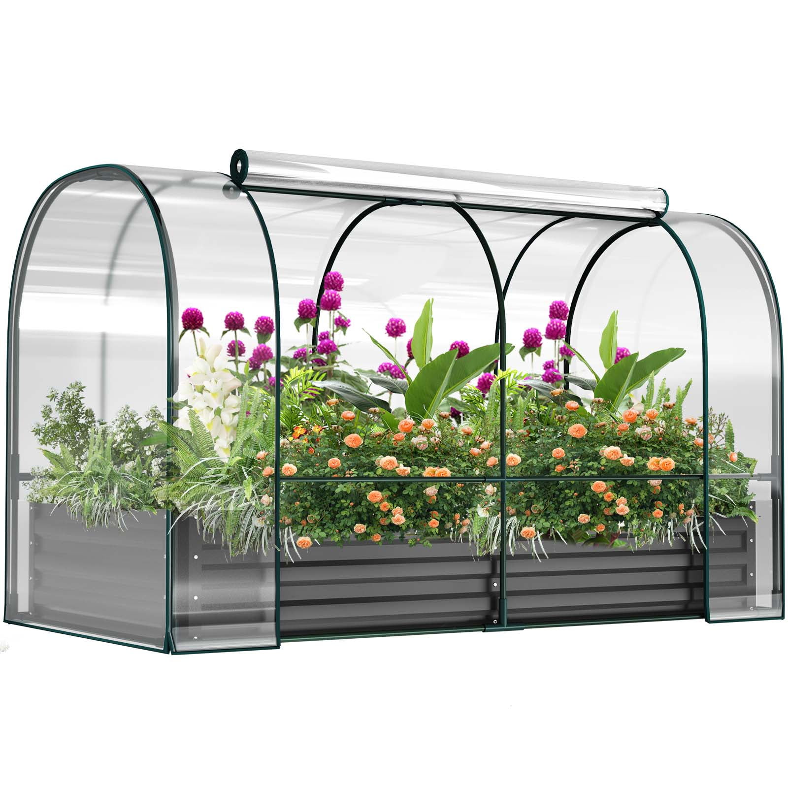 Slsy Portable Greenhouse Cover w/Raised Garden Bed, Easy Set-up 71