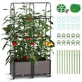 thumbnail image 1 of Slsy Raised Garden Bed Planter Box with Wheels, Tomato Cage Planter Raised Garden Bed with Trellis for Climbing Vegetables Plants Tomato Cage, Indoor Outdoor Use, 1 of 12