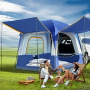 Slsy SUV Tent for Camping, 4-6 People SUV Car Tent for Family Camping with Dual-Door Opening & Awning, Waterproof SUV Rear Tent,Universal Tailgate Tent for Car Jeep Van, 8.2ft x 8.2 ft