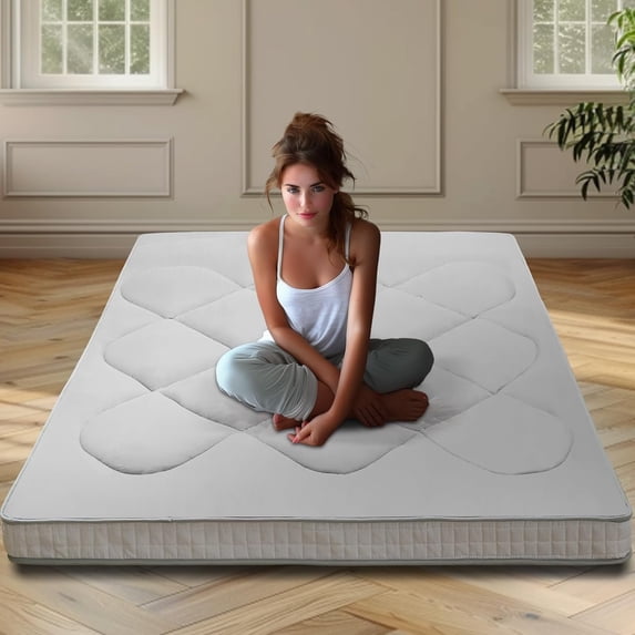 Slsy Japanese Futon Floor Mattress Full Size 54"x 80", Floor Mattress Pad, Foldable Tatami Mat Portable Dormitory Sleeping Pad,Roll Up Floor Lounger Bed for Adult Child