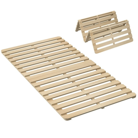 SLSY Wooden Folding Slat Bed Frame,Floor Bed Frame, Suitable for Japanese-Style Floor Mattresses, Solid Pine Wood Bed Frame, Moisture-Proof Tatami Bed Board, Guest Tatami, Japanese Bed Frame.