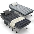 thumbnail image 1 of SLSY XL 2 Packs Folding Camping Cots with 2 Sided Mattress,Carry Bag,Foldable Guest Beds Cot, Supports up to 880 lbs(75*28inch), 1 of 13