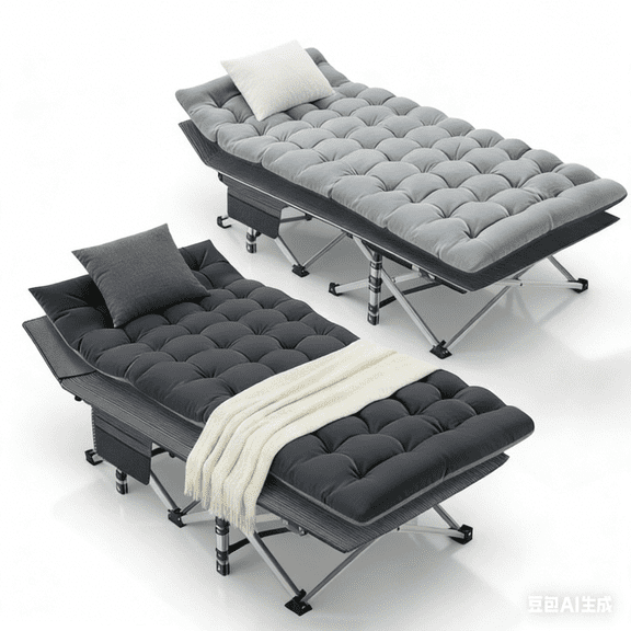 Slsy XL 2 Packs Folding Camping Cots with 2 Sided Mattress & Carry Bag, 75"*28" Sleeping Cot, Foldable Guest Beds Cot, Supports up to 880 lbs