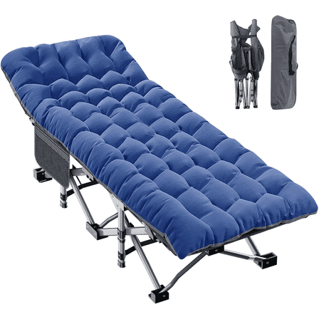 Slsy XL  Folding Camping Cots with 3.3 inch 2 Sided Mattress, 75"* 28" Folding Sleeping Cot Guest Bed, Folding Bed Cot  with Carry Bag