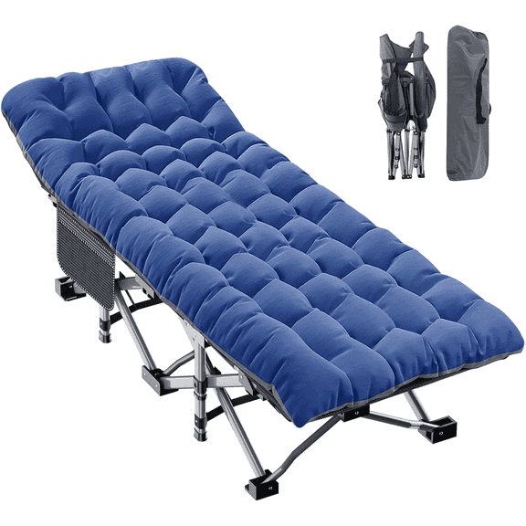 Slsy XL Folding Camping Cots with 3.3 inch 2 Sided Mattress, 75"* 28" Folding Sleeping Cot Guest Bed, Folding Bed Cot with Carry Bag