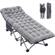 Slsy XL Folding Camping Cots with 3.3 inch 2 Sided Mattress, 75* 28 Sleeping Cot Guest Bed,Folding Bed Cot with Carry Bag