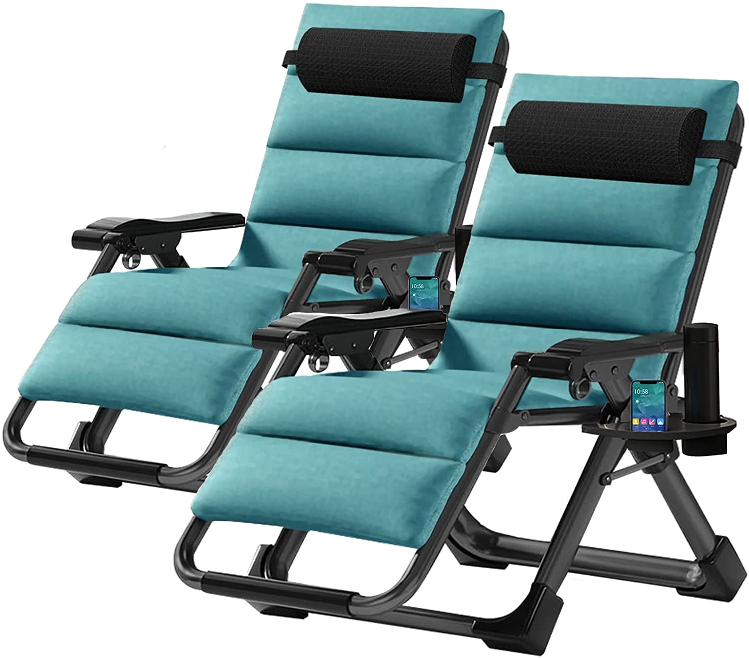 Slsy Zero Gravity Chair 2 Pack, Lawn Recliner, Set of 2 Reclining Patio