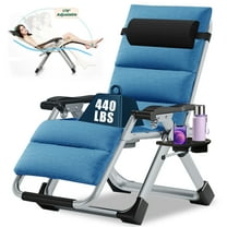Slsy Zero Gravity Chair, Folding Adjustable Reclining Lounge Chair with Cushion, Headrest and Cup Holder, Supports up to 440lbs