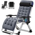 thumbnail image 1 of Slsy Zero Gravity Chair, Lawn Recliner, Reclining Patio Lounger Chair, Folding Portable Chaise with Reversible Soft Cushion, Cup Holder, Headrest, 1 of 13