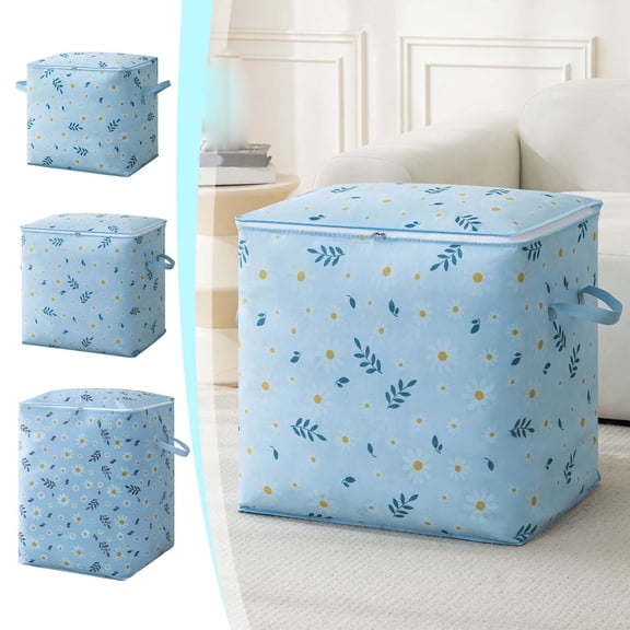 Sltwyw 3-Pack Oversized Storage Bags - Zippered Clothes Quilt Organizers with Handles for Closet Seasonal Rotation
