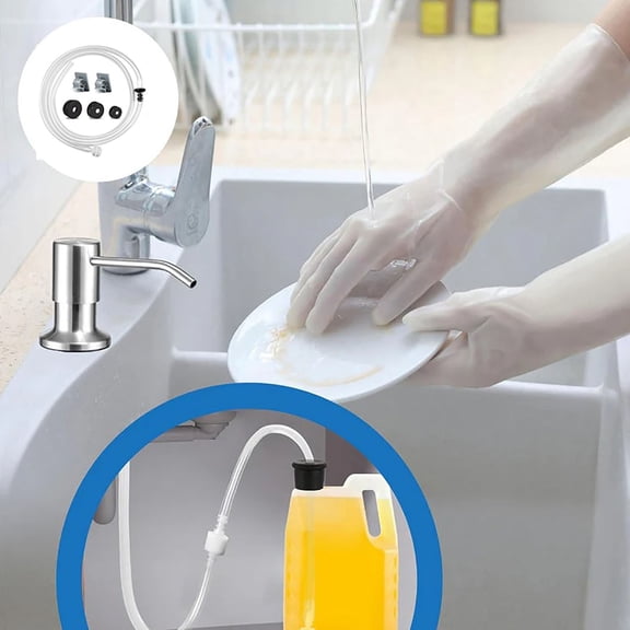 Sltwyw 304 Stainless Steel Soap Dispenser Extender Tube - Kitchen Sink Extension No Refill Required Dish Soap Pump Accessory