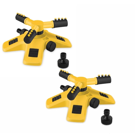 Sltwyw 360° Automatic Rotating Lawn Sprinkler - Triple-Arm Adjustable Spray Nozzle for Garden Irrigation Coverage