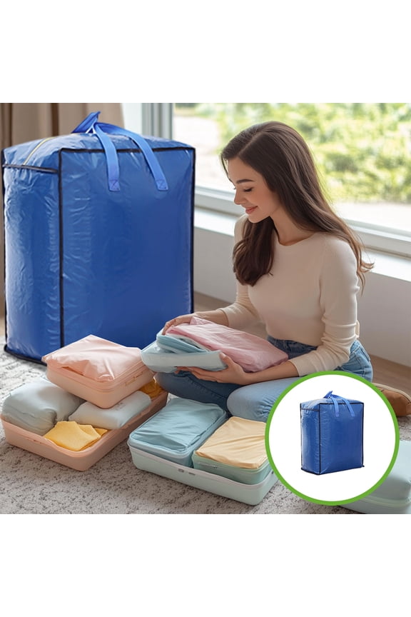 6-Pack Heavy Duty Moving Bags with Backpack Straps & Strong Zippers - Space Saving Foldable Storage Totes, Flat Pack Alternative to Boxes & Bins