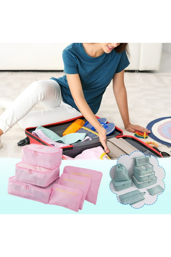 6-Piece Travel Storage Bag Set - Lightweight Organizer Pouches for Toiletries Accessories & Cosmetics